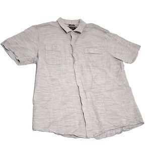 Lee premium select Mens regular Stretch XL short sleeve gray white Button Up
